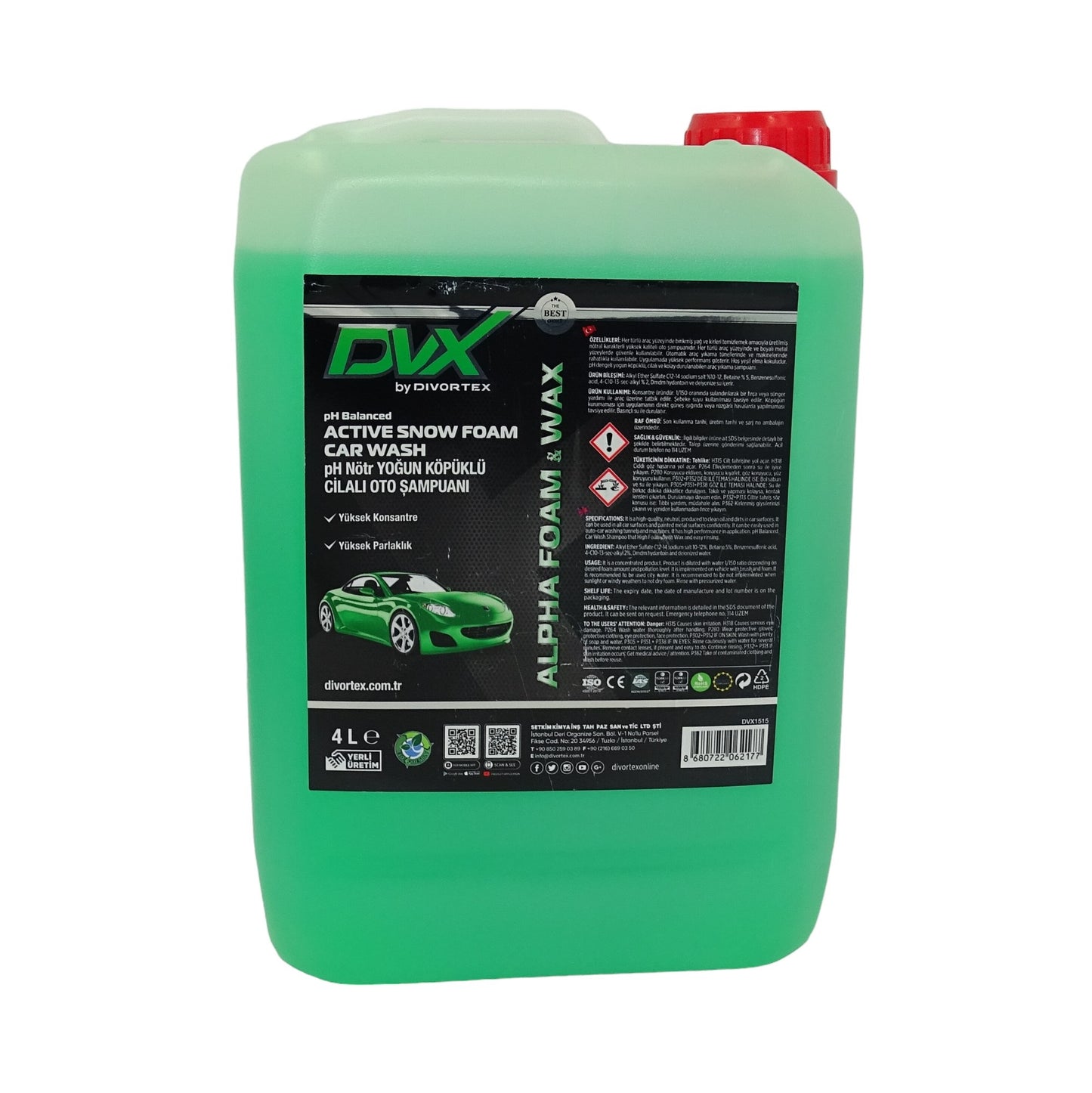 Alpha Foam Ph Balanced  Auto Waschseifen mit Wachs & Grüner Apfelduft 4L